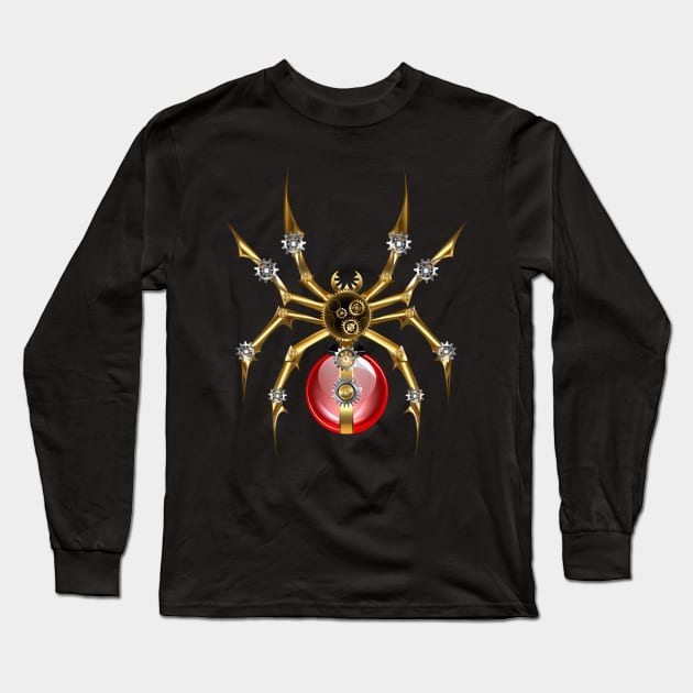 Spider with Red Light Bulb ( Steampunk ) Long Sleeve T-Shirt by Blackmoon9